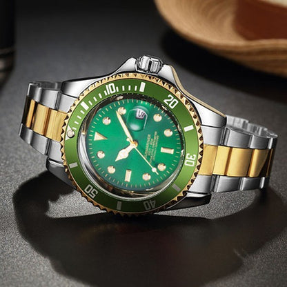 ساعة ميكانيكية للرجال بسوار من الفولاذ المقاوم للصدأ