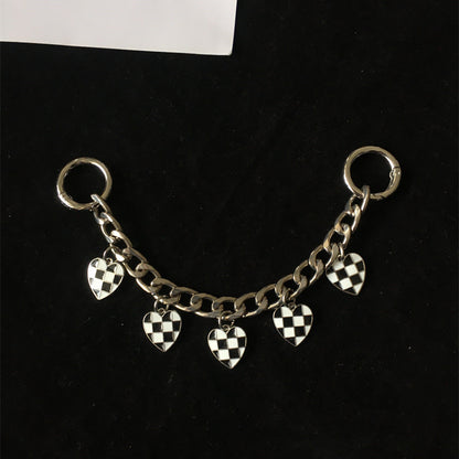 Light Luxury Checkerboard Hole Shoes Accessories Buckle