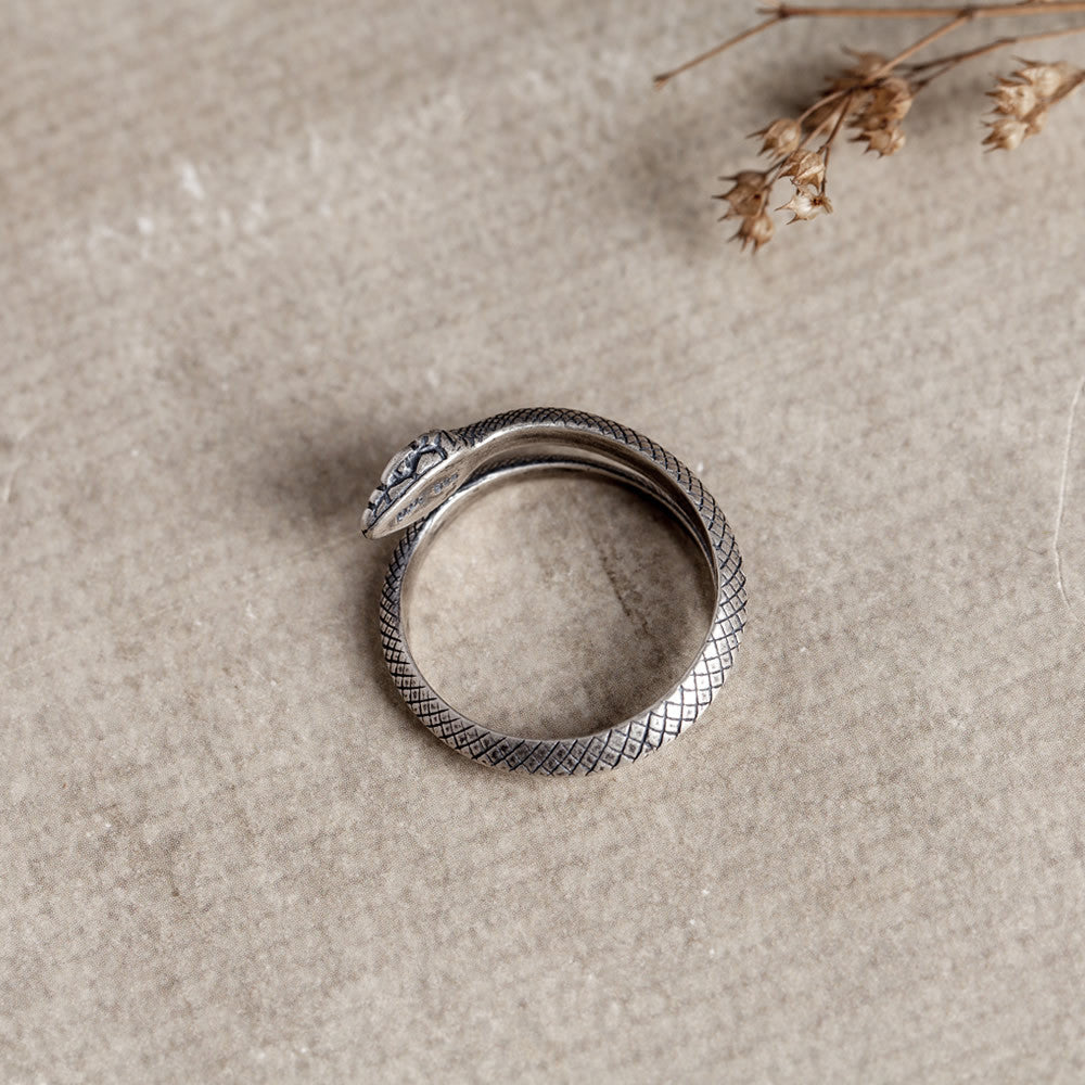 Mini Fashion Snake Ring in Sterling Silver