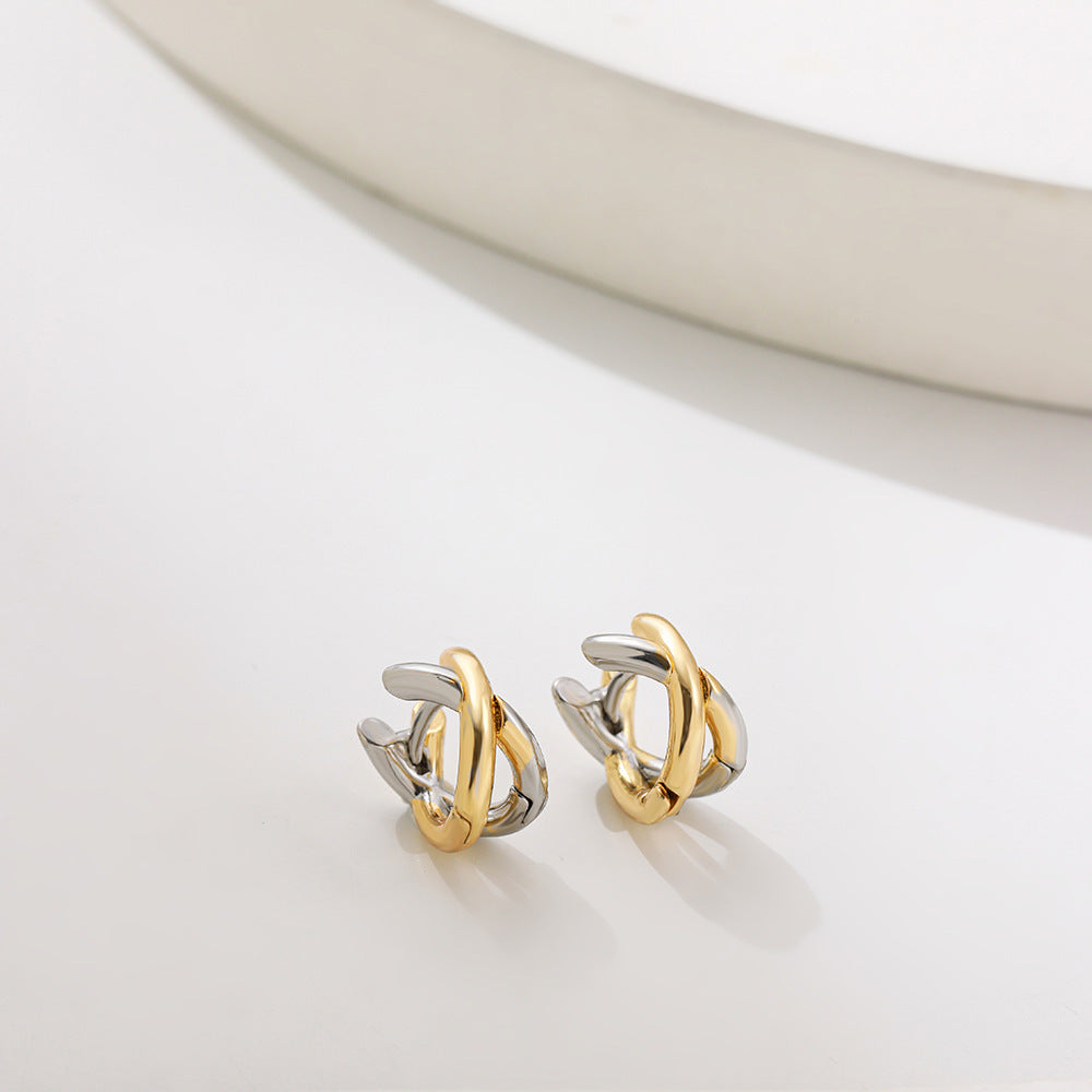 Fashion Circle Earrings Temperament Gold And Silver