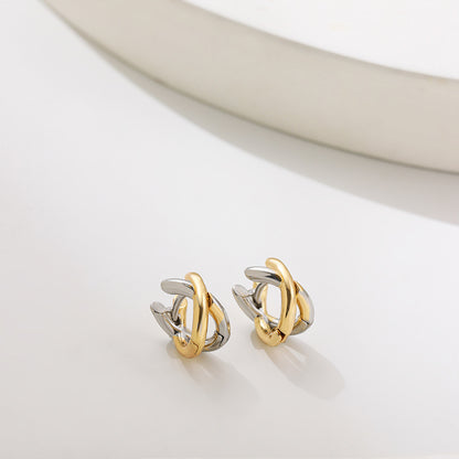 Fashion Circle Earrings Temperament Gold And Silver
