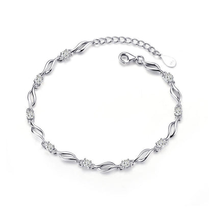 925 Sterling silver crystal love bracelet