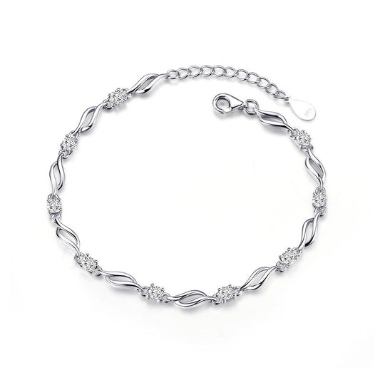 925 Sterling silver crystal love bracelet