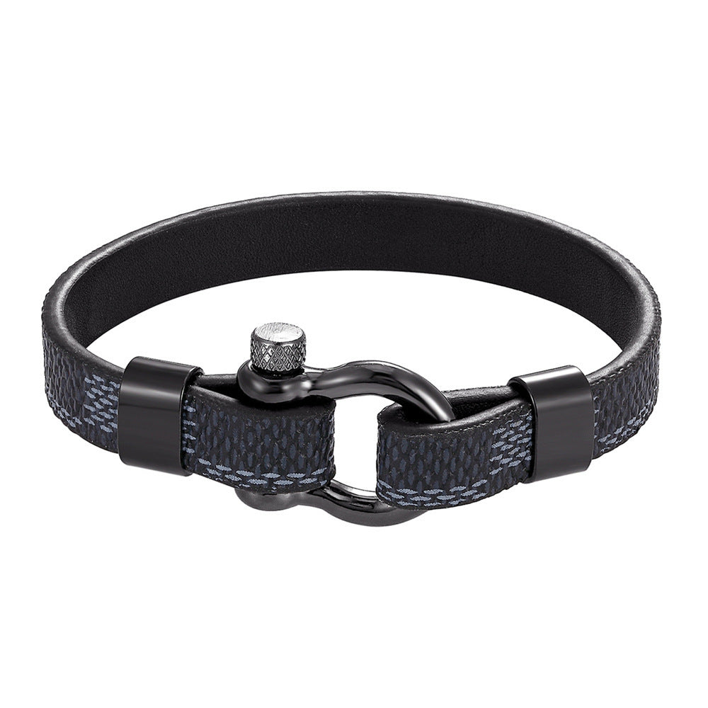 Bracelet Men's Titanium Steel Bracelet Horseshoe Buckle