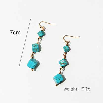 European And American Retro Geometric Square Women's Large Earrings