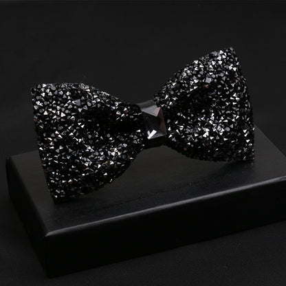 Fashionable Men's Shiny Diamond Bow Tie