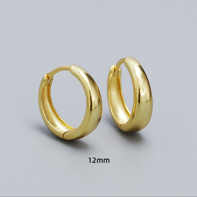 S925 Sterling Silver Wide Face Personalized Simple Bracelet Earrings