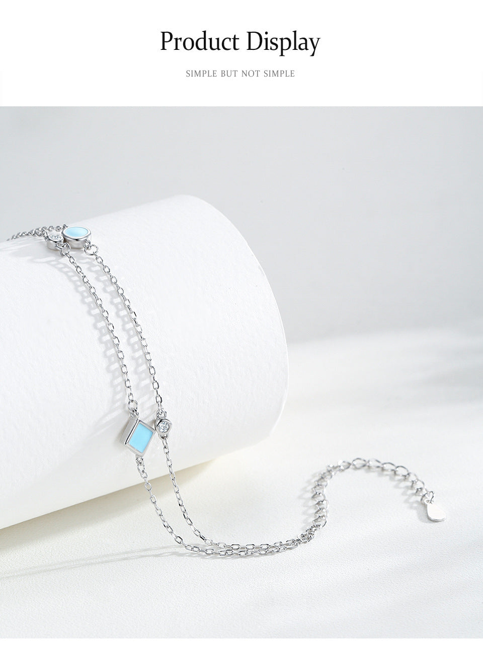 Women's S925 Silver Geometric Round Bracelet