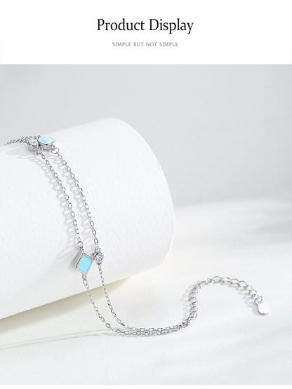 Women's S925 Silver Geometric Round Bracelet