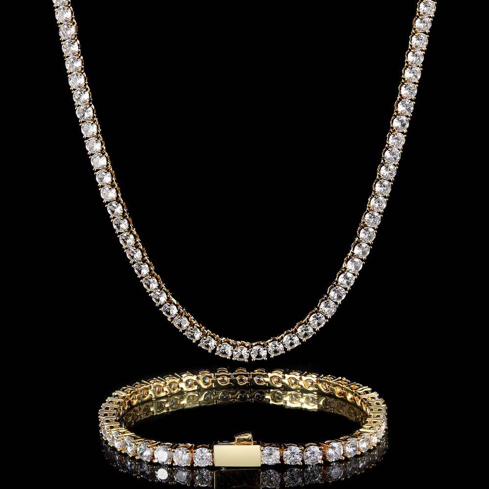 Hip Hop Federschnalle Einreihiges Tenniskettenarmband