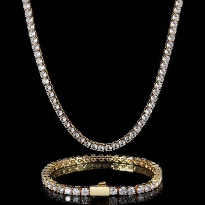 Hip Hop Federschnalle Einreihiges Tenniskettenarmband