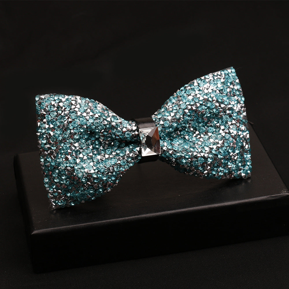 Fashionable Men's Shiny Diamond Bow Tie