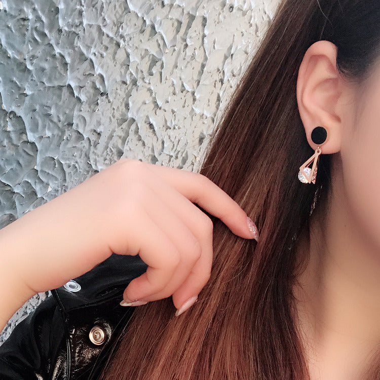 Geometric Double Triangle Stud Earrings