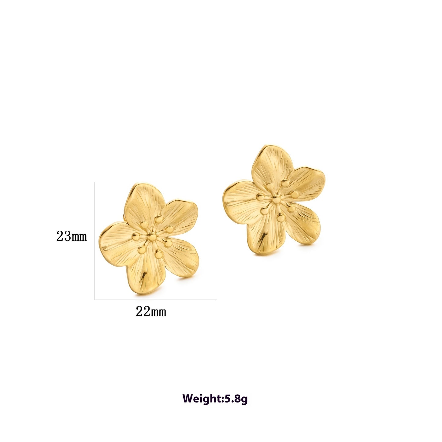 Non-fading Titanium Steel Flower Stud Earrings