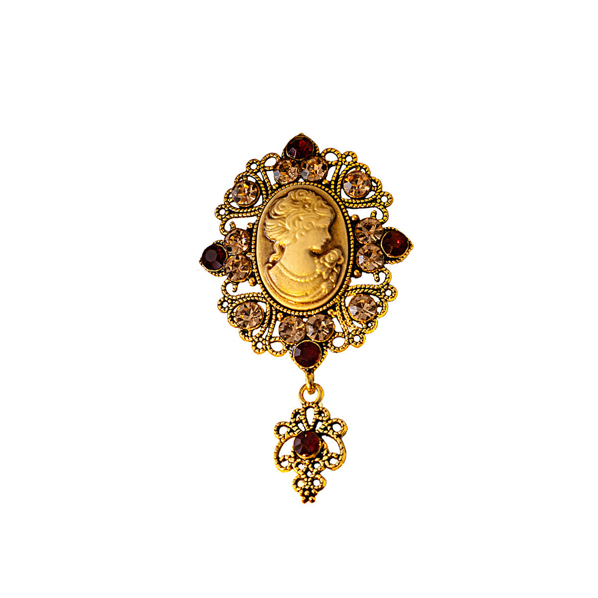 Medieval Beauty Head Brooch Retro Court