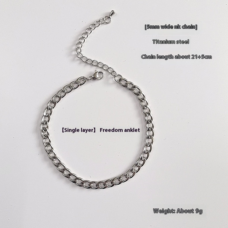 Lasting Elegance: Modern Titanium Steel Anklets - A sophisticated touch to every look!