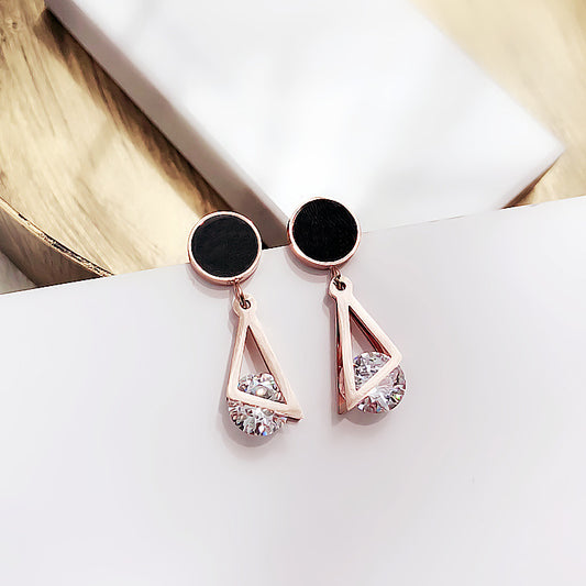Geometric Double Triangle Stud Earrings