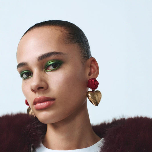 Valentine's Day Three-dimensional Rose Heart-shaped Earrings