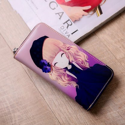 Women's long leather wallet handbags