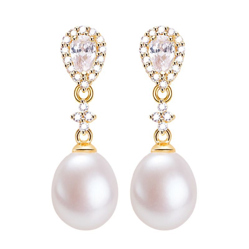 Pearl Earrings Female Affordable Luxury Style Advanced Micro Inlaid Zircon