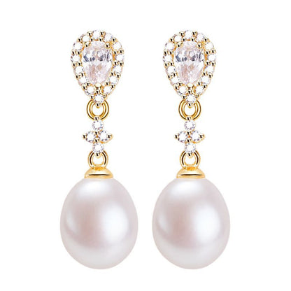 Pearl Earrings Female Affordable Luxury Style Advanced Micro Inlaid Zircon
