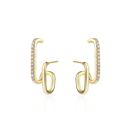 Women's Geometric Zircon Earrings