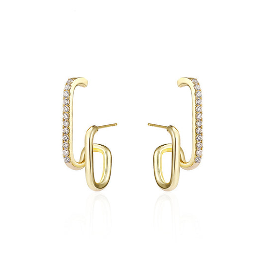 Women's Geometric Zircon Earrings