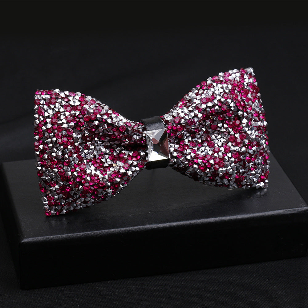 Fashionable Men's Shiny Diamond Bow Tie