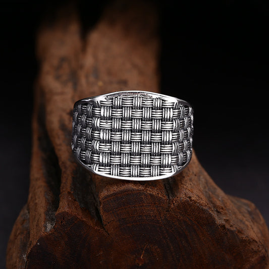 925 Sterling Silver Square Woven Ring