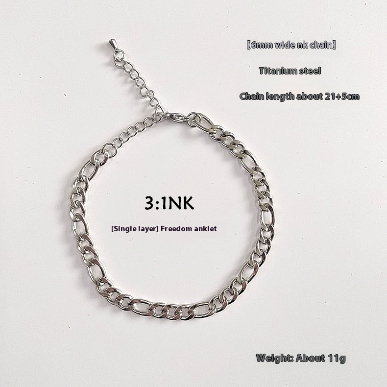 Lasting Elegance: Modern Titanium Steel Anklets - A sophisticated touch to every look!