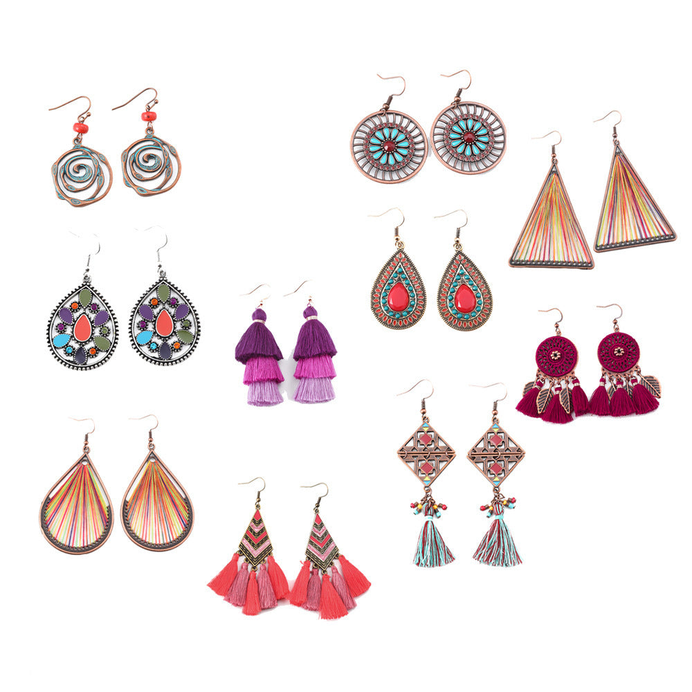 Vintage Bohemian Style Hand-woven Tassel Earrings