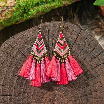 Vintage Bohemian Style Hand-woven Tassel Earrings