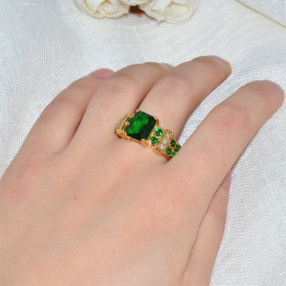 Men's Business Engagement Ring With Square Zircon