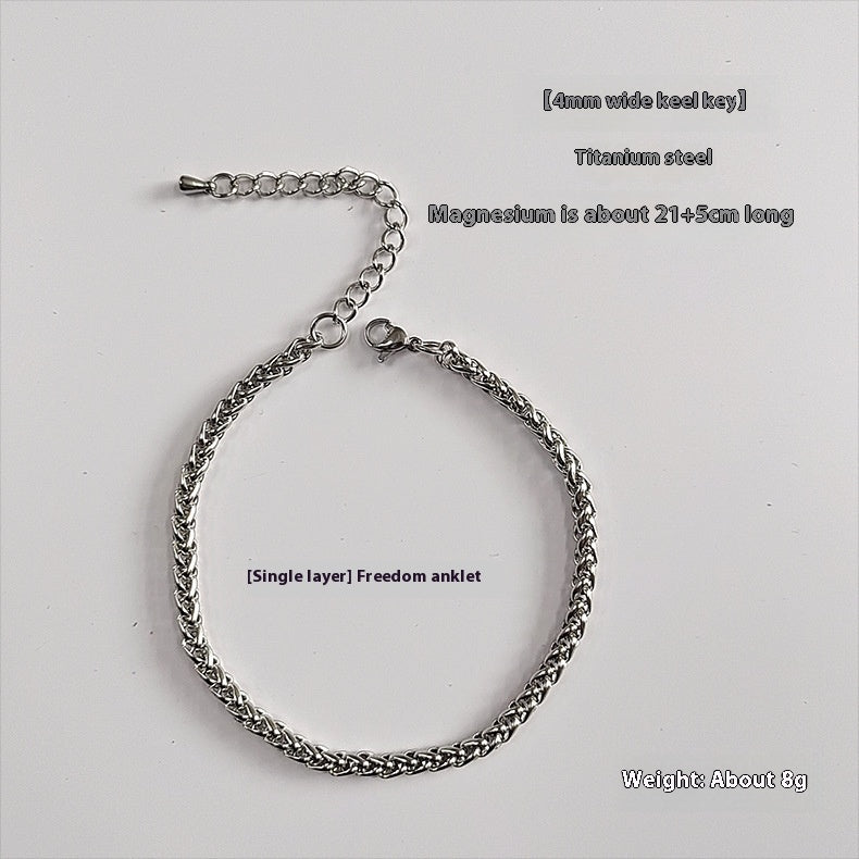 Lasting Elegance: Modern Titanium Steel Anklets - A sophisticated touch to every look!