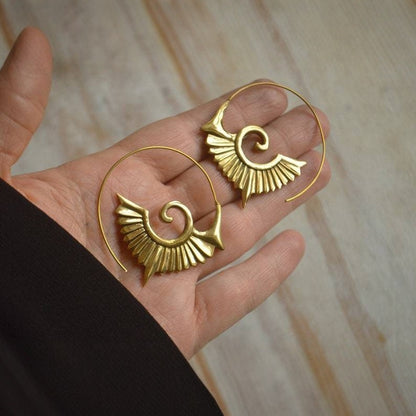 Xingyang Uraltes Maya-Stammsymbol Gott Vogel Großer Anhänger Ohrringe