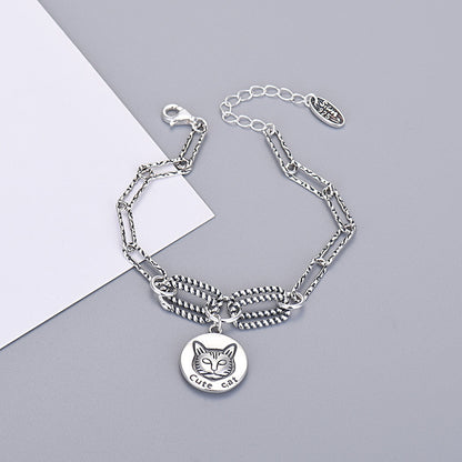 Student Personality Kitten Pendant In Sterling Silver