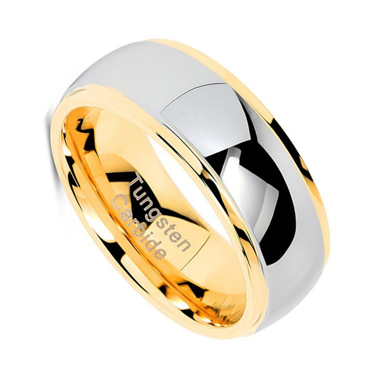 Fashion Tungsten Steel Ring Curved Line Gold