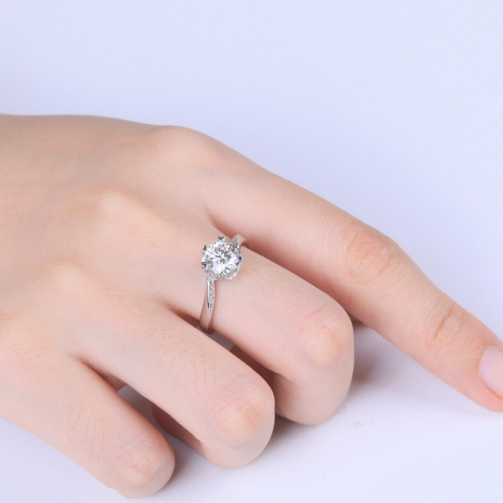 La Moissan Diamond Snowflake Engagement Ring