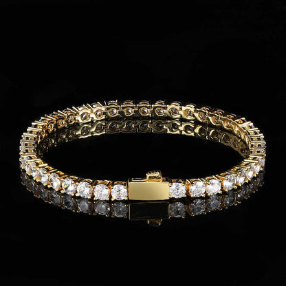 Hip Hop Federschnalle Einreihiges Tenniskettenarmband