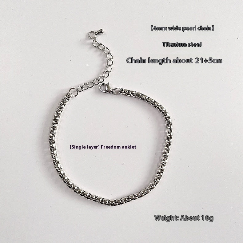 Lasting Elegance: Modern Titanium Steel Anklets - A sophisticated touch to every look!
