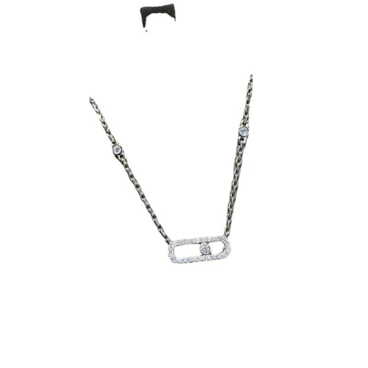 Rose Gold Simple Mobile Single Diamond Full Diamond Necklace