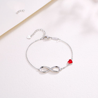 Sterling Silver Bracelet Women's Simple And Versatile Eternal Love