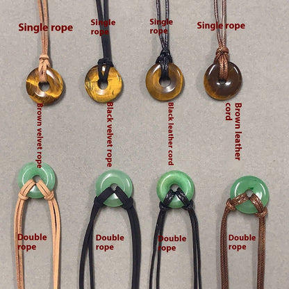 Personalized Cord Pendant Necklace Minimalist Adjustable