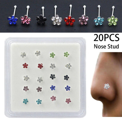 Colorful Spot Drill Flower Shape Nose Stud