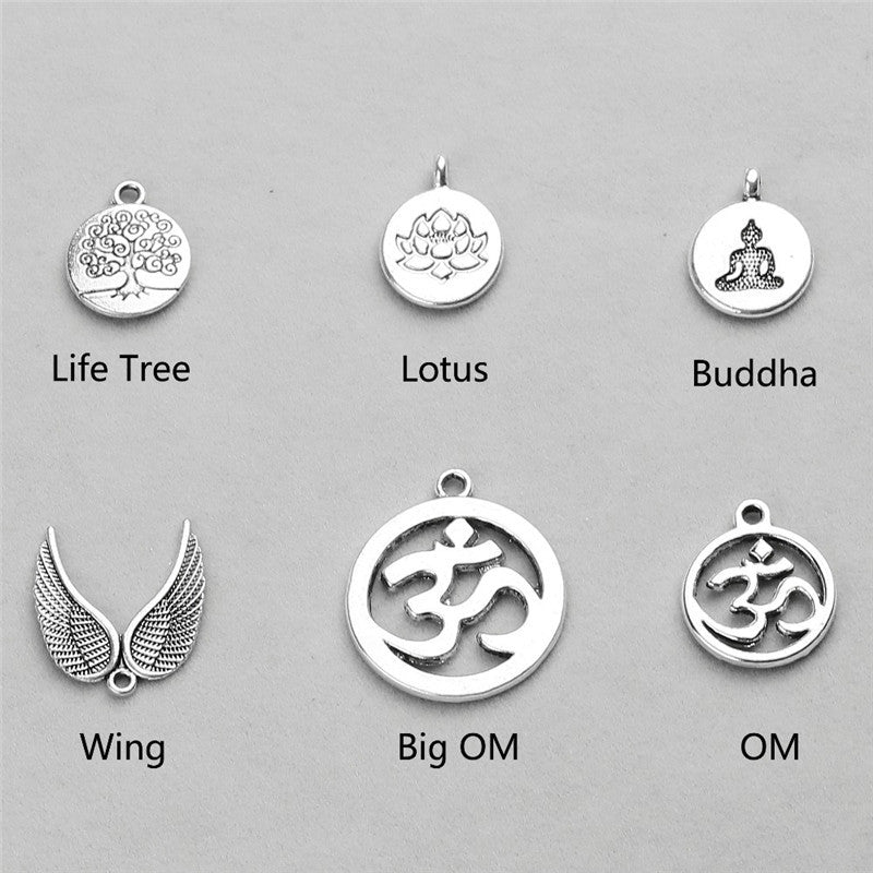 Lapis Lazuli Crystal Lotus OM Eye Buddha Yoga Bracelet