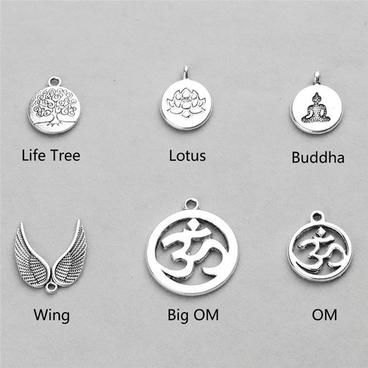 Lapis Lazuli Crystal Lotus OM Eye Buddha Yoga Bracelet