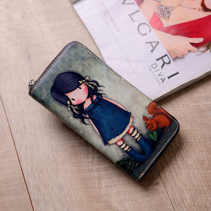 Women's long leather wallet handbags