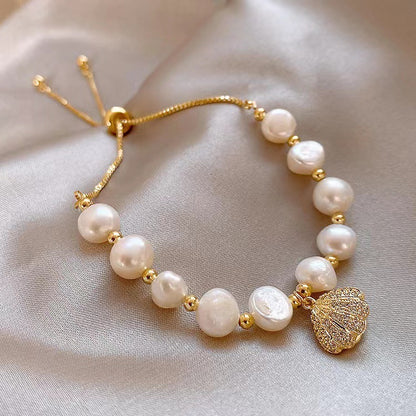 Fashionable All-match Shell Natural Pearl Temperament Opal Bracelet