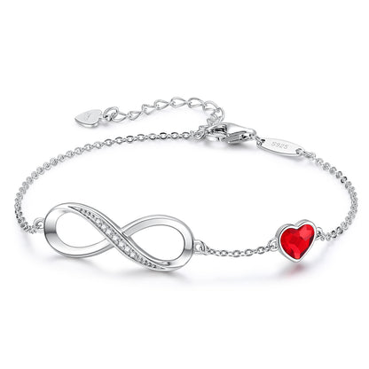 Sterling Silver Bracelet Women's Simple And Versatile Eternal Love