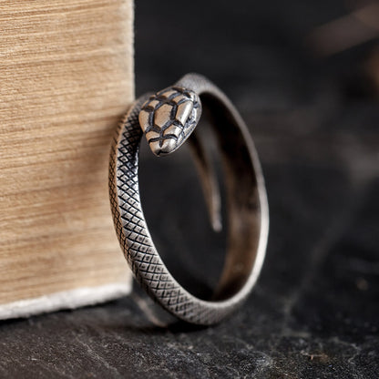 Mini Fashion Snake Ring in Sterling Silver